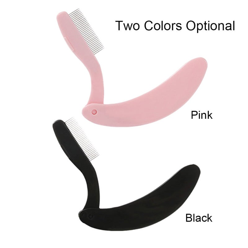 Folding Eyelash Comb Beauty Makeup Tool Stainless Steel Teeth Lash Separator Eyebrow Comb Metal Brush - Image 2