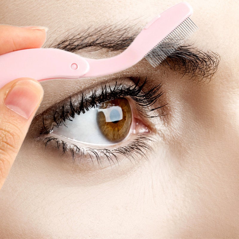 Folding Eyelash Comb Beauty Makeup Tool Stainless Steel Teeth Lash Separator Eyebrow Comb Metal Brush - Image 4