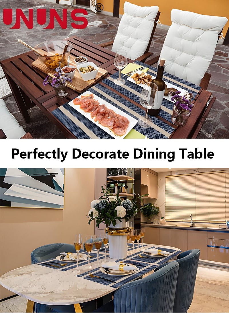UNUNS PVC Placemat,6 PCS Of Non-Slip Place Mats,Heat-Resistant Rectangular Washable Table Mats For Dining Patio Table Kitchen Decor - Image 4
