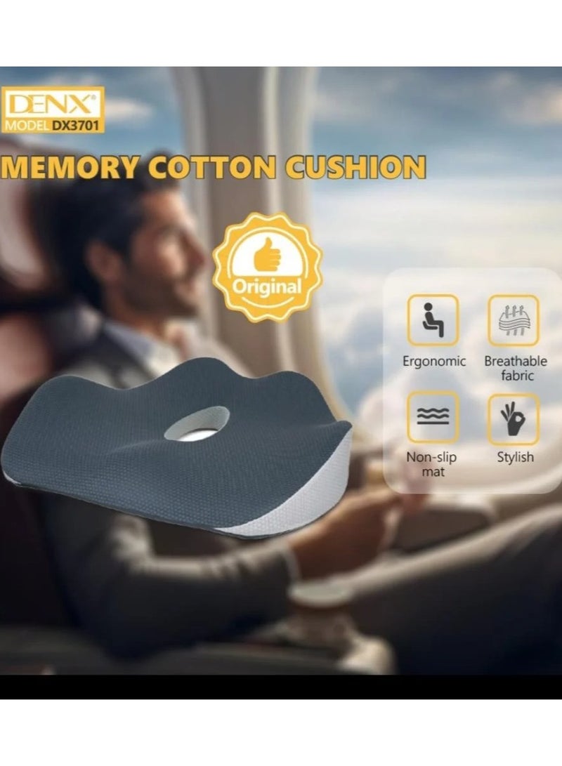 دينكس وسادة مقعد مريحة من الميموري فوم من دينكس، وسادة كرسي لتقويم العظام جيدة التهوية ومضادة للانزلاق مع فتحة مركزية لتخفيف الضغط، وسادة دعم محمولة للمكتب والسيارة والكرسي المتحرك والسفر والراحة المنزلية - Image 2