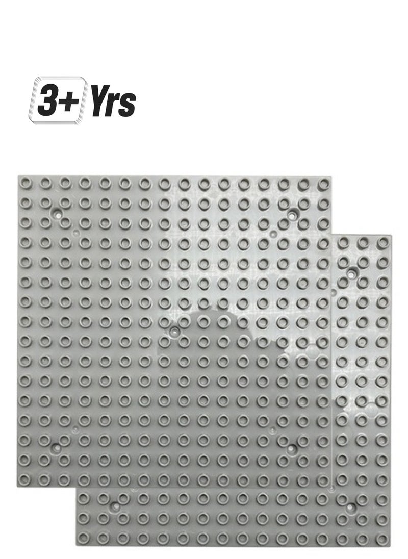 2-Piece 16X16 Dots Baseplate For Building Blocks Mini Action Figure Stand On Base Plate Educational