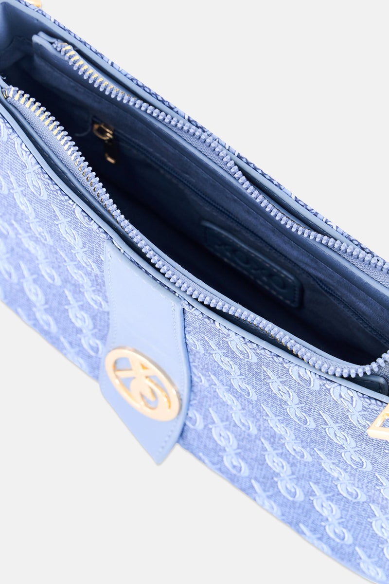 XOXO Women Brand Logo Cross Body Bag, Blue - Image 4