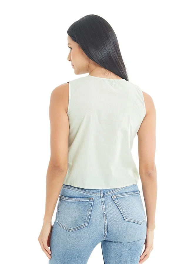 Asharae  Women's Sleeveless Solid Top With Pin Tucks  Comfortable Material, Breathable Daily Wear, Casual Fashion Outfit, Special Occasion Outfit, Trendy & Chic Apparel for Women | Best Price UAE