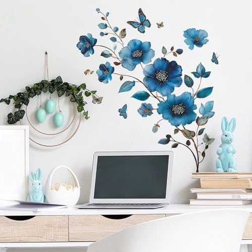 TUOKING Flowers Wall Stickers Decor,Removable Wall Murals Peel and Stick Modern Wall Art Decal Home Decor for Kitchen,Bedroom,Living Room - Image 2