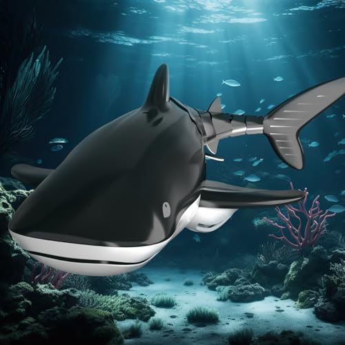 Bennol 2.4Ghz Remote Control Whale Shark Toy for Kids, 1:18 Scale High Simulation Electric RC Fish for Pool, Birthday Christmas Toys for 4-9 Year Olds Boys and Girls - Image 4