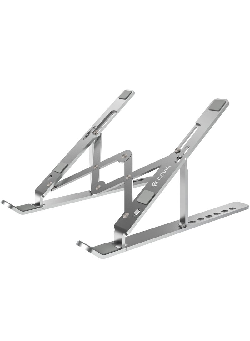 Devia adjustable aluminum laptop stand allows you to adjust the height and tilt for a comfortable viewing position. The stand features a wide base that provides excellent stability. - Image 1