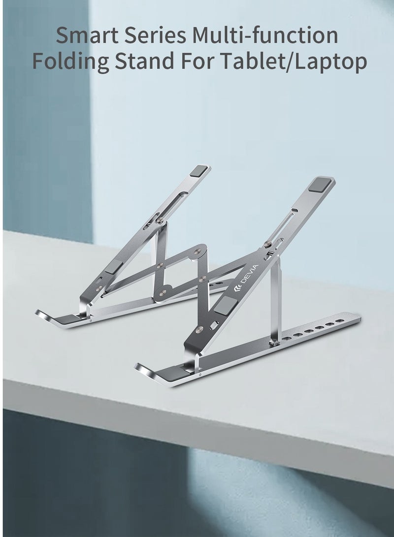 Devia adjustable aluminum laptop stand allows you to adjust the height and tilt for a comfortable viewing position. The stand features a wide base that provides excellent stability. - Image 5