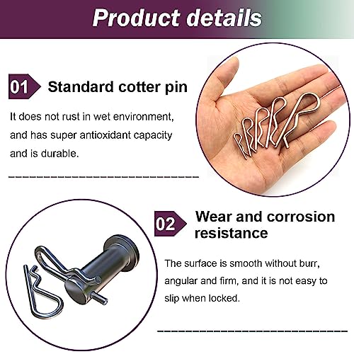 Alloygold 80 Pcs 6 Sizes Stainless Steel Hitch Pin Clip Kit for Hitch Pin Lock System, Trucks, Engine Repair - Image 4