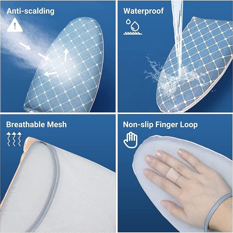Original Mart Handheld Ironing Board Handy Mini Iron Board Handheld Mini Ironing Board Steamer Gloves Waterproof Anti Steam Ironing Boards Garment Steamer Iron Gloves with Finger Loop - Image 3