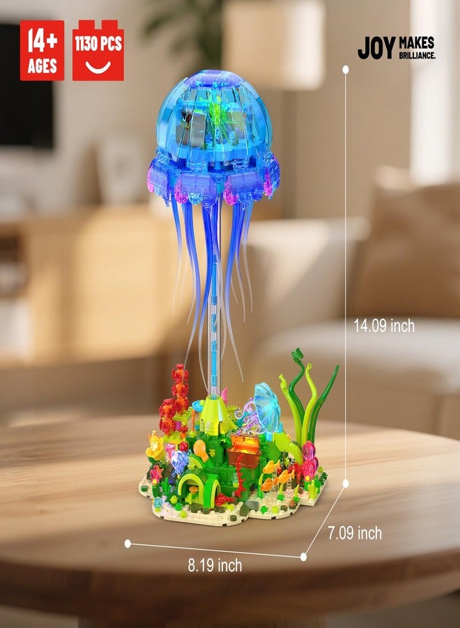 JMBricklayer Jellyfish Building Set with LED Lights, Ocean Animal Collection Toy, Floating Jellyfish Lamp, Sea Creature Display for Adults, Home & Office Decor, Creative Gifts for Boys Girls 14+ - Image 4