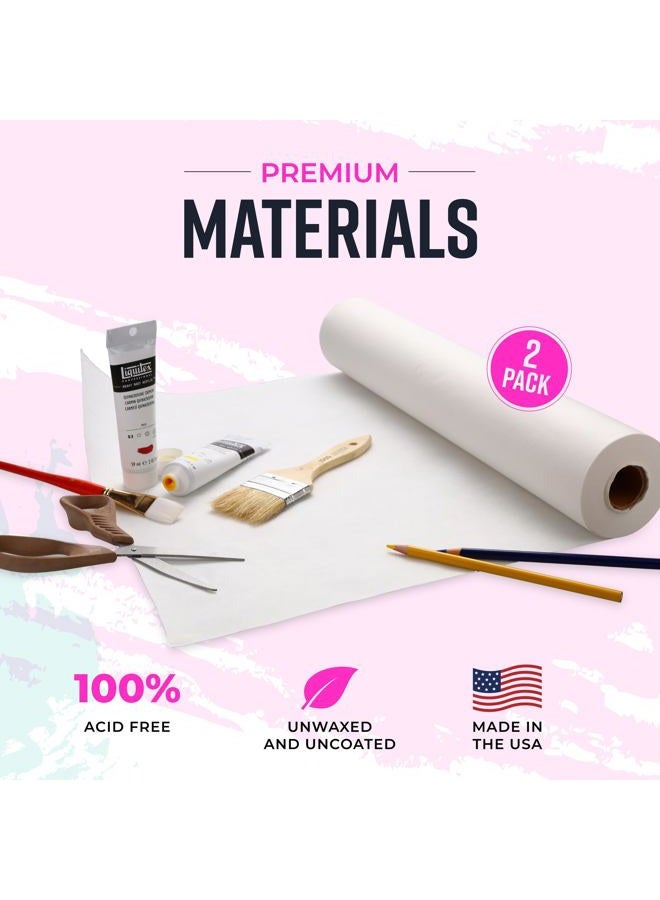 Bryco Goods White Kraft Arts and Crafts Paper Roll – 2 Pack of 18” x 75' (900 Inch) Rolls - Ideal for Paints, Wall Art, Easel Paper, Fadeless Bulletin Board Paper, Gift Wrapping Paper & Kids Crafts - Made in USA - Image 2