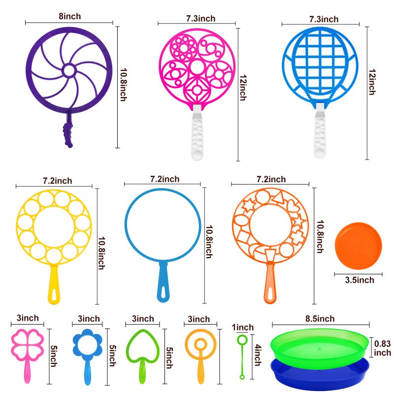 Roberly Bubble Wands Set Toys Bulk Funny Big Giant Large Bubble Making Maker with Tray for Kids Adult Summer Outdoor Playtime Activity Party Favors Gifts Birthday Games - Image 3