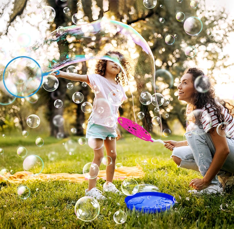 Roberly Bubble Wands Set Toys Bulk Funny Big Giant Large Bubble Making Maker with Tray for Kids Adult Summer Outdoor Playtime Activity Party Favors Gifts Birthday Games - Image 5