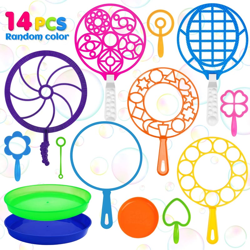 Roberly Bubble Wands Set Toys Bulk Funny Big Giant Large Bubble Making Maker with Tray for Kids Adult Summer Outdoor Playtime Activity Party Favors Gifts Birthday Games - Image 1