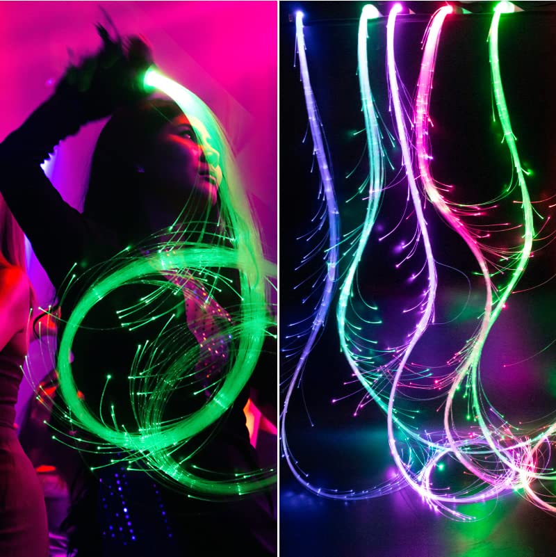 SATUMIKO Space Whip (7 Colors 23 Modes) Led Fiber Optic Whip Rave Toy,EDM Events,Dance Festival - Image 1