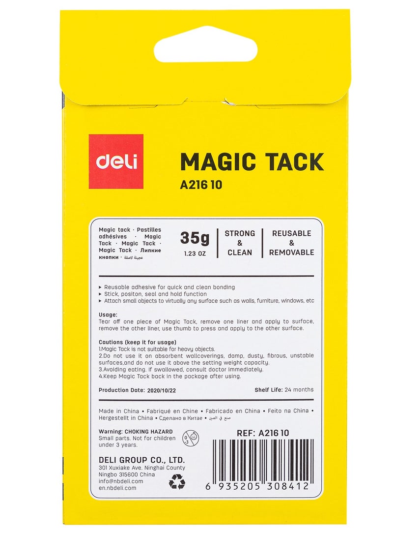 Deli EA21610 STICK UP Magic Tack, 35g, 5x15pcs, White, Reusable Adhesive Putty for Home, Office & School - Image 3