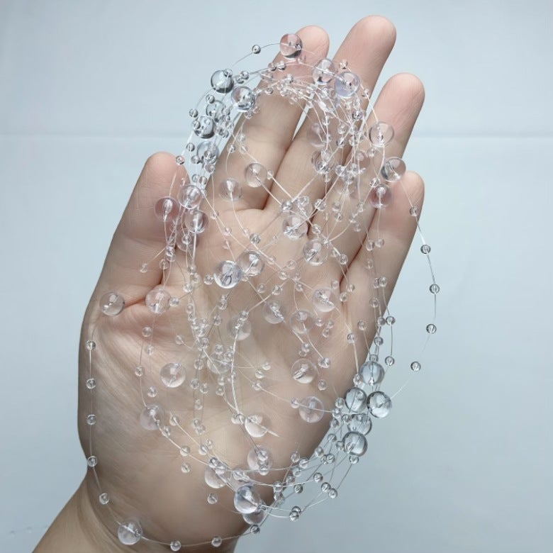 Generic Artificial Lily DIY Craft Stamen Transparent bead chain -2 m  - Image 1