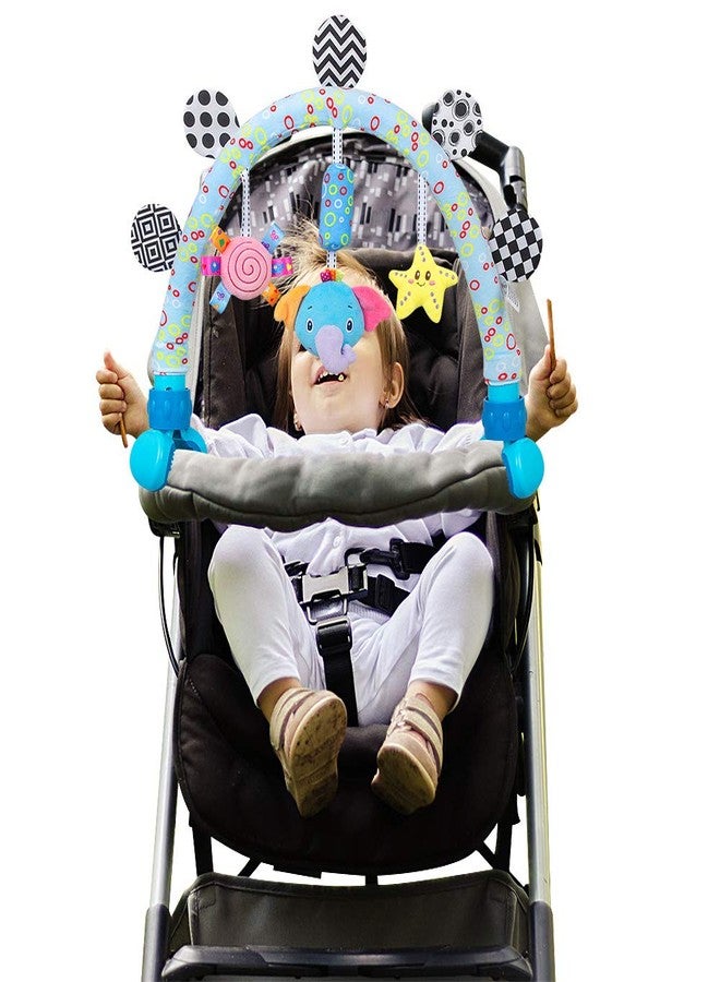 Caterbee Travel Arch Bassinet Mobile Toys for Infant & Toddlers,Clip on Stroller Toy Crib Accessory & Pram Activity Bar Toy for Indoor and Outdoor (Elephant) - Image 2