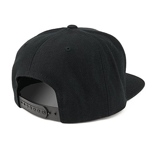 Armycrew Diamond Embroidered Flat Bill Snapback Cap - Black with Metallic Gold Thread - Image 3