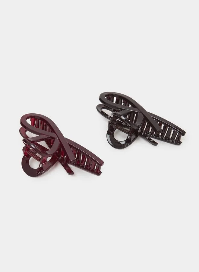 Styli  Pack of 2 - Multi-Color Ribbon Hair Claws for Women | Best Price UAE