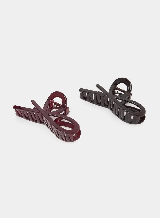 ستايلي Pack of 2 - Multi-Color Ribbon Hair Claws