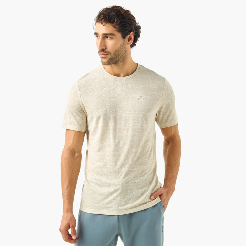 ADOT by Splash Textured Crew Neck Performance T-shirt