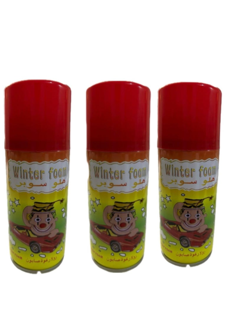 3 Cans of Soap Foam Spray for Celebrations and Holidays 