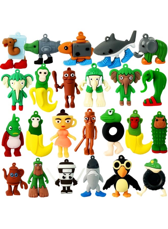 24pcs Italian Brainrot Toys, Tralalero Tralala Action Figure, Brainrot Meme Shark Figures Toys 2.5in, Funny Animals, Unique Key Chain, Decorations Gifts for Fans Office Room Figurine Decor - Image 1