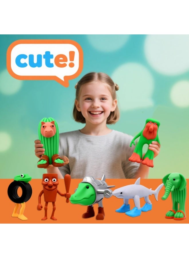 24pcs Italian Brainrot Toys, Tralalero Tralala Action Figure, Brainrot Meme Shark Figures Toys 2.5in, Funny Animals, Unique Key Chain, Decorations Gifts for Fans Office Room Figurine Decor - Image 2