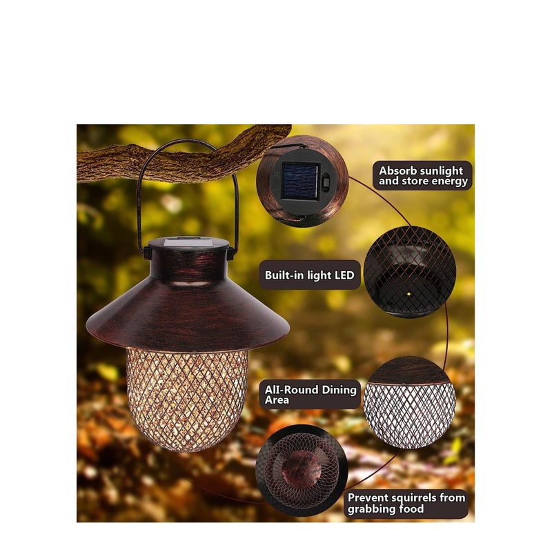 SOLARAE Bird Feeders Squirrel Proof Wild Bird Seed Feeders Outdoor Bird Feeders Waterproof with Seed Capacity for Cardinal Sparrow Finch Chickadee etc for Outdoors Hanging - Image 2