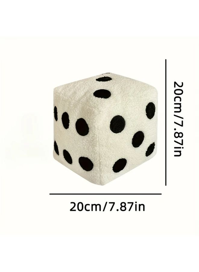 White Dice Shaped Plush Pillow 7 87 Inch Christmas Theme Sofa Cushion - Image 3
