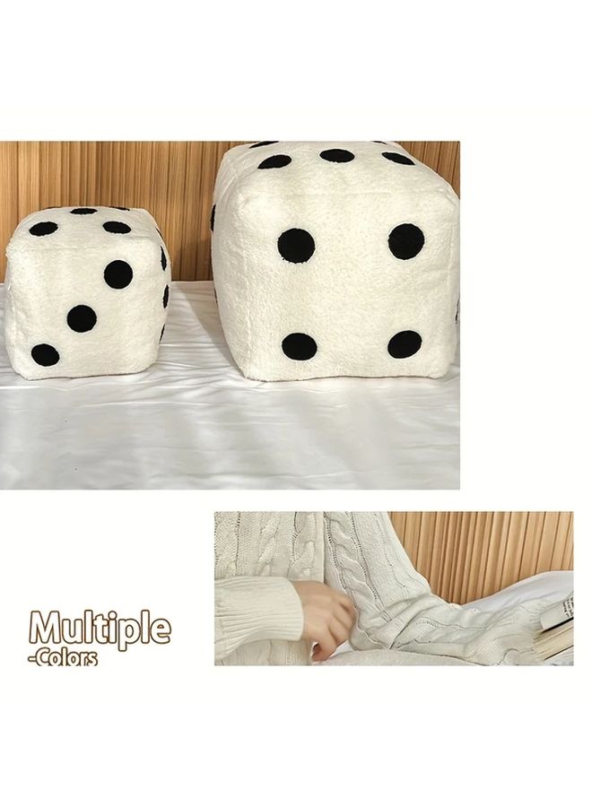 White Dice Shaped Plush Pillow 7 87 Inch Christmas Theme Sofa Cushion - Image 2