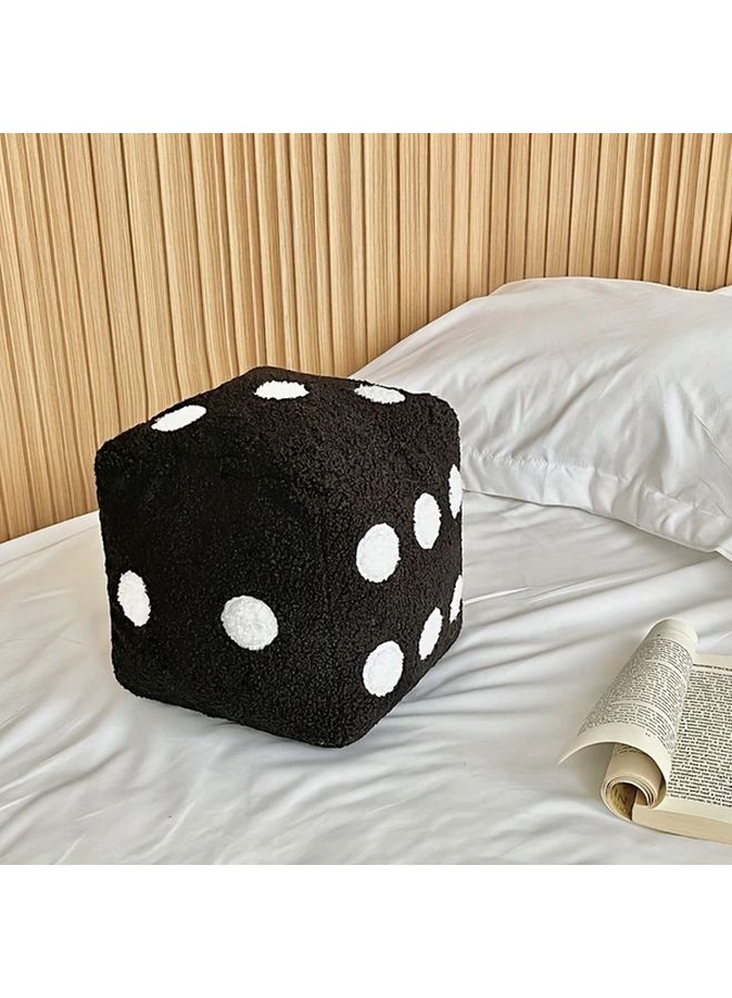 White Dice Shaped Plush Pillow 7 87 Inch Christmas Theme Sofa Cushion - Image 5