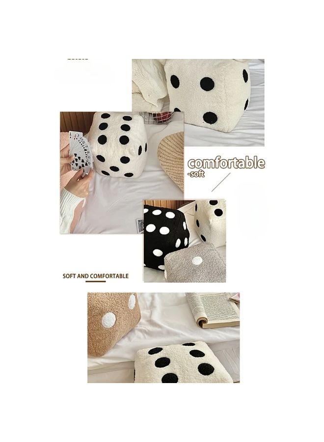 White Dice Shaped Plush Pillow 7 87 Inch Christmas Theme Sofa Cushion - Image 4