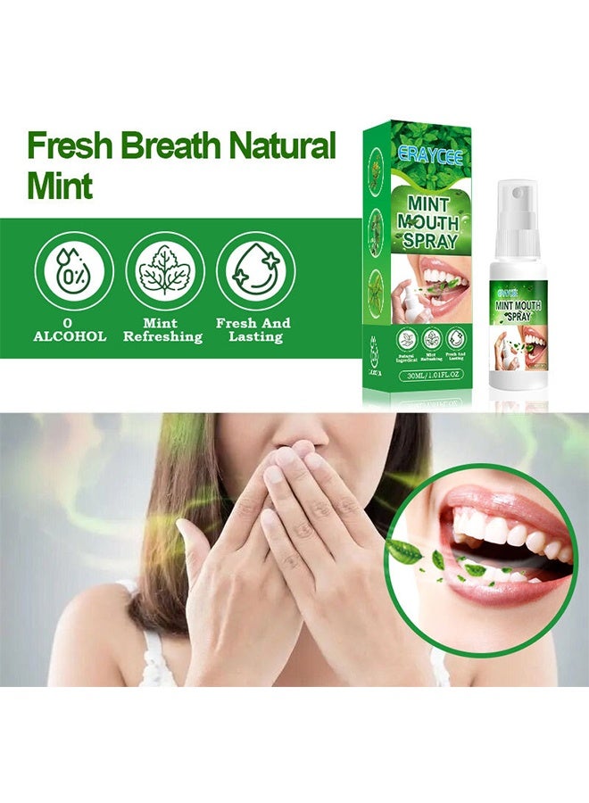 ERAYCEE Mint Mouth Spray, Fresh Breath Spray Bad Breath Treatment for Adults, Dry and Bad Mouth Smell Removing Spray, Easy to Carry and Handy Fresh Breath Serum 30ML - Image 4