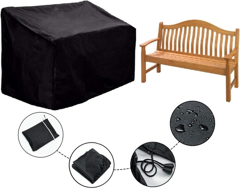 Conpus Waterproof Outdoor Bench Cover - Two Seater Garden Bench Cover with Durable 210D Oxford Material+ Extra PVC Coating, Patio Bench Cover - 53" L x 26" W x 35" H INCH - Image 1