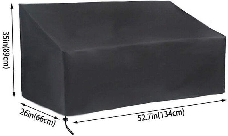 Conpus Waterproof Outdoor Bench Cover - Two Seater Garden Bench Cover with Durable 210D Oxford Material+ Extra PVC Coating, Patio Bench Cover - 53" L x 26" W x 35" H INCH - Image 5