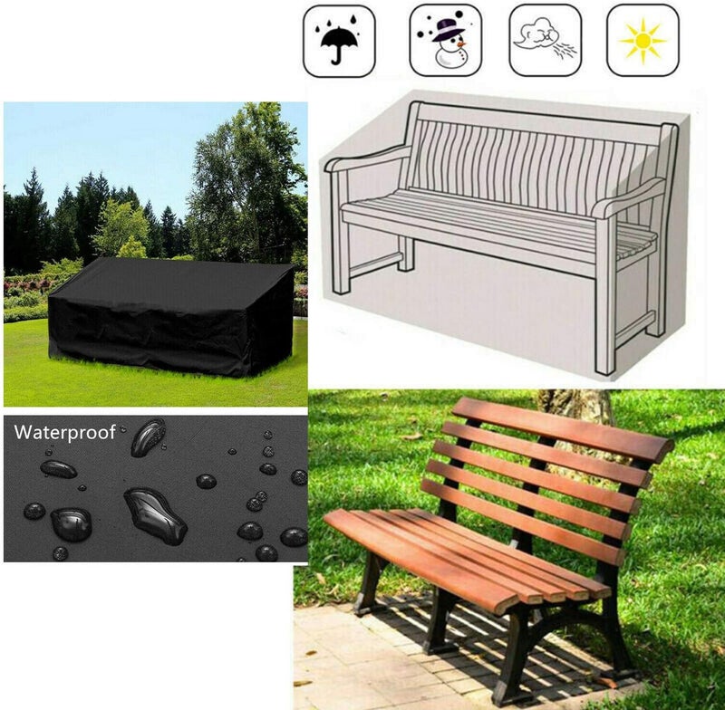 Conpus Waterproof Outdoor Bench Cover - Two Seater Garden Bench Cover with Durable 210D Oxford Material+ Extra PVC Coating, Patio Bench Cover - 53" L x 26" W x 35" H INCH - Image 2