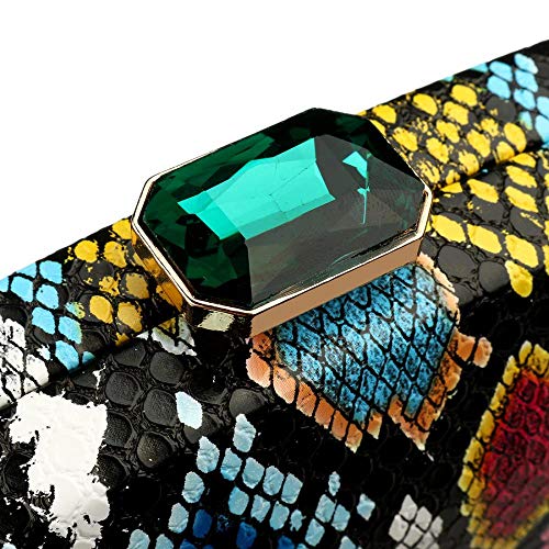 Gets Multicolor Snakeskin Purse for Women Box Evening Bag Green Snakeskin Clutch Handbag Party Wedding - Image 5