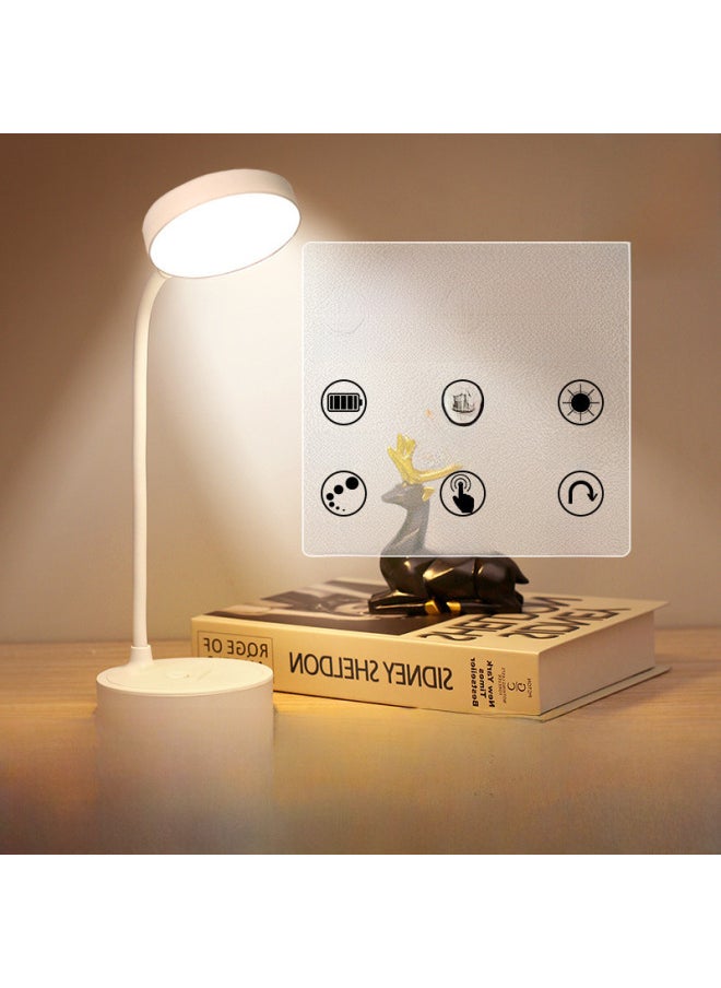 Generic - Small Desk Lamp For Learning College Student Eye Protection Lamp Desk Dormitory Writing Work Charging Plug-in Dual-purpose Bedside Lamp-Light Source Power:LED-Light Color:2000 MA-three-color Adjustment-non-polar Brightness Adjustment - Image 1