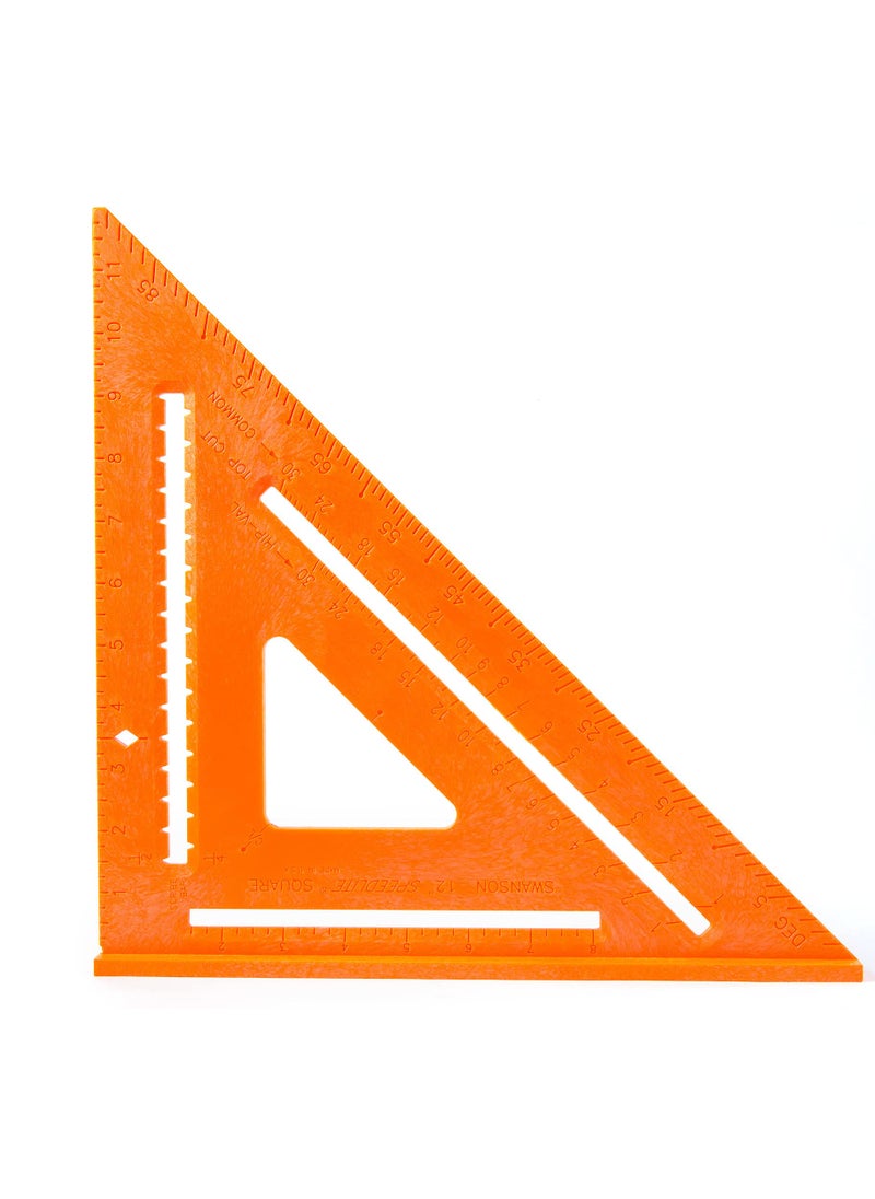 Swanson Tool Co. , Inc Swanson Tool Co., Inc Swanson Tool Co T0701 12 inch Orange Composite Speedlite Speed Square Layout Tool, made of High Impact Polystyrene 