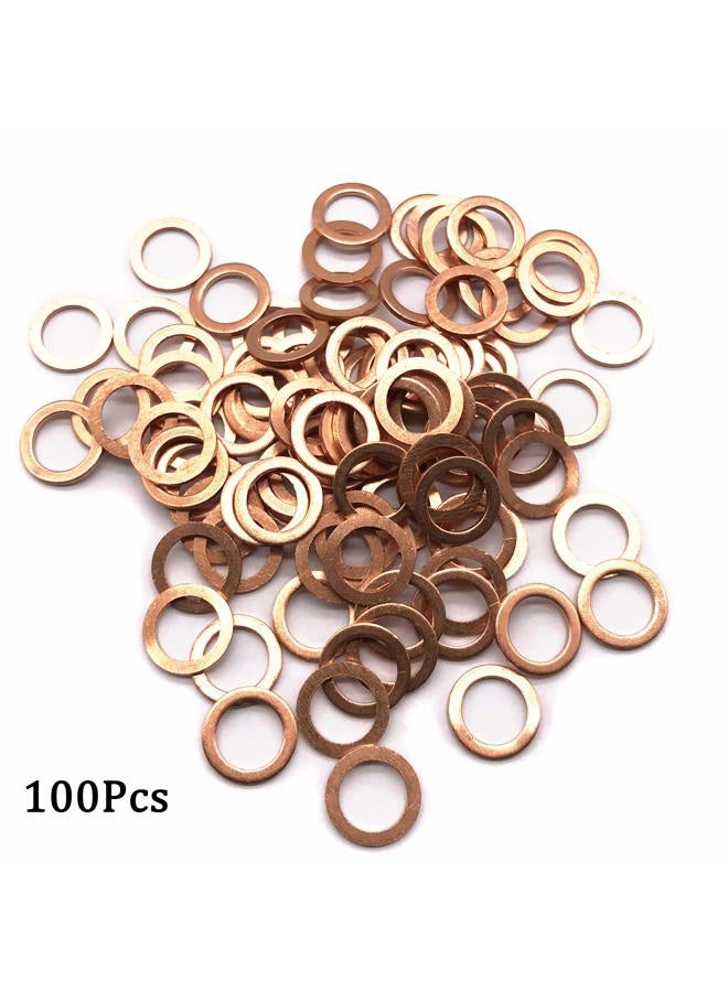 NACX M8 Flat Washer Copper Sealing Ring, 8mm ID 12mm OD 1mm Thickness Metric Sealing Gasket, 100 Pieces - Image 3