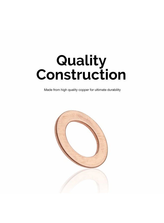 NACX M8 Flat Washer Copper Sealing Ring, 8mm ID 12mm OD 1mm Thickness Metric Sealing Gasket, 100 Pieces - Image 5