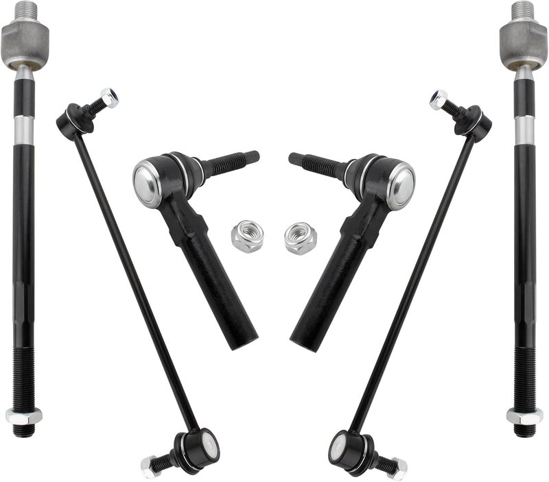 YMAUGP Front Inner Outer Tie Rods and Sway Bar Suspension Kit for Buick Enclave, Chevrolet Traverse, GMC Acadia, and Saturn Outlook - Image 1