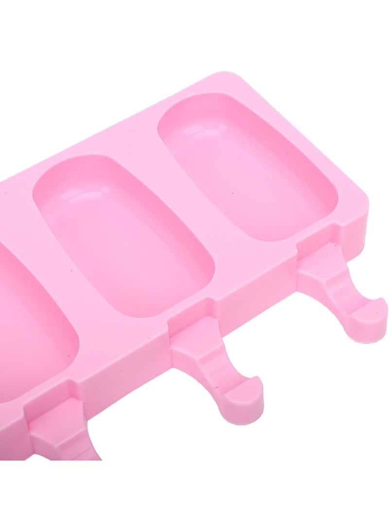 JUE-FISH Pink 4-Cavity Silicone Popsicle Mold Set with 50 Wooden Sticks, Reusable Cakesicle & Ice Cream Mold - Image 2
