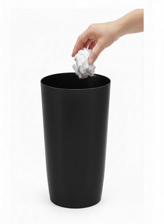 HOLDN’ STORAGE Mini Waste Basket - Durable Small Plastic Garbage Trash Can Bin - Lidless Open-Top, Slim Profile for Compact Spaces - Suitable for Home, Bathroom, Office, Bedroom, Kitchen and More, Black - Image 1