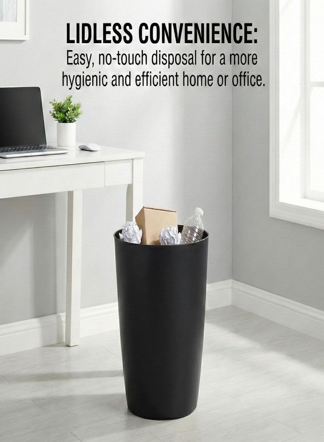 HOLDN’ STORAGE Mini Waste Basket - Durable Small Plastic Garbage Trash Can Bin - Lidless Open-Top, Slim Profile for Compact Spaces - Suitable for Home, Bathroom, Office, Bedroom, Kitchen and More, Black - Image 5