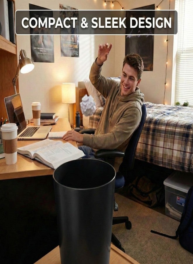HOLDN’ STORAGE Mini Waste Basket - Durable Small Plastic Garbage Trash Can Bin - Lidless Open-Top, Slim Profile for Compact Spaces - Suitable for Home, Bathroom, Office, Bedroom, Kitchen and More, Black - Image 2
