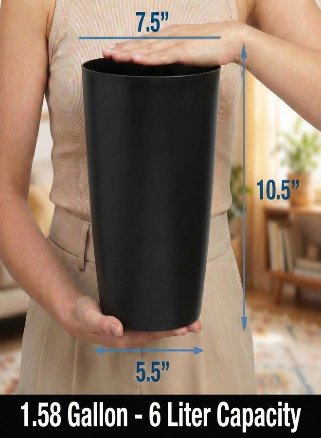 HOLDN’ STORAGE Mini Waste Basket - Durable Small Plastic Garbage Trash Can Bin - Lidless Open-Top, Slim Profile for Compact Spaces - Suitable for Home, Bathroom, Office, Bedroom, Kitchen and More, Black - Image 3