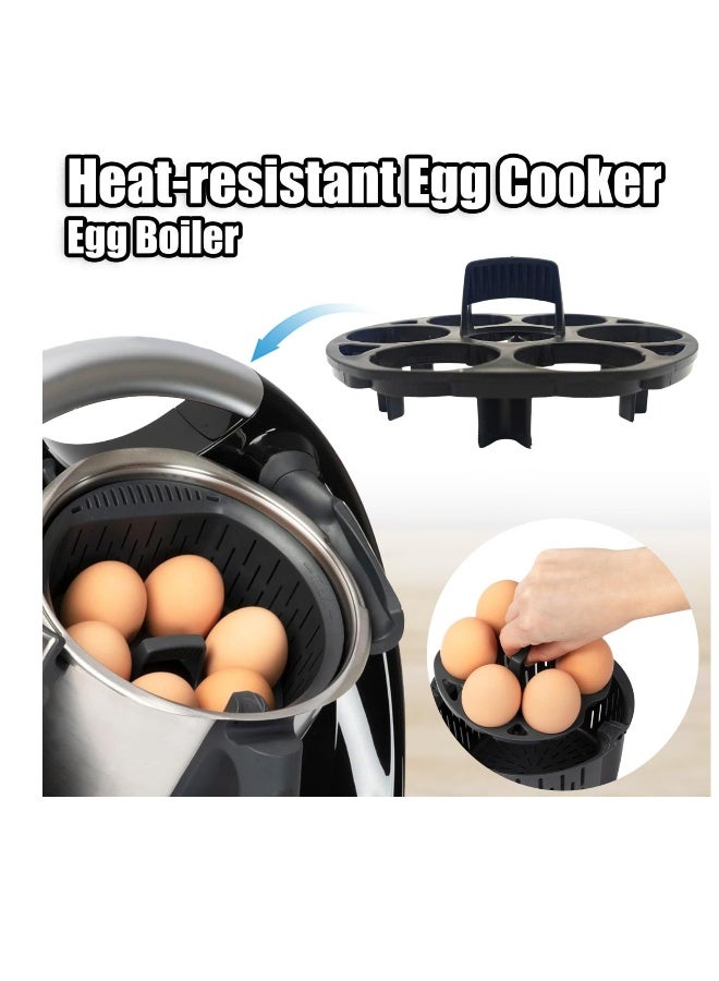 Egg Cooker Rack for 7 Eggs, Heat-resistant BPA-free Plastic, Prevents Rolling, Easy Storage in Fridge, Compatible with Instant Pot, Kitchen Utensils, Black - Image 2